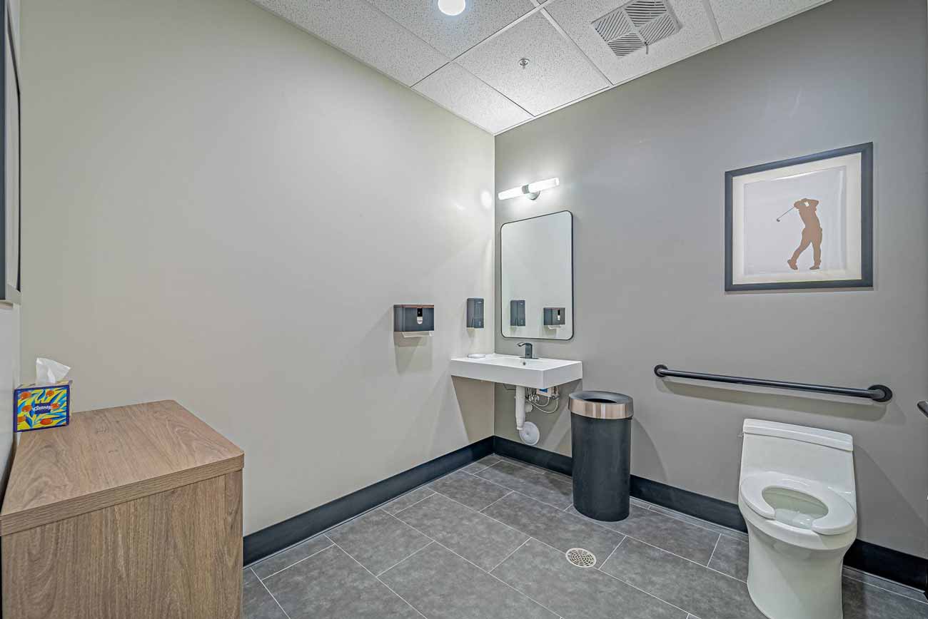 Inside the Rozay Golf Sandy Utah Club Location, the bathroom